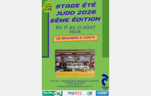 Stage été Benjamin à Cadet Comité Judo Sarthe